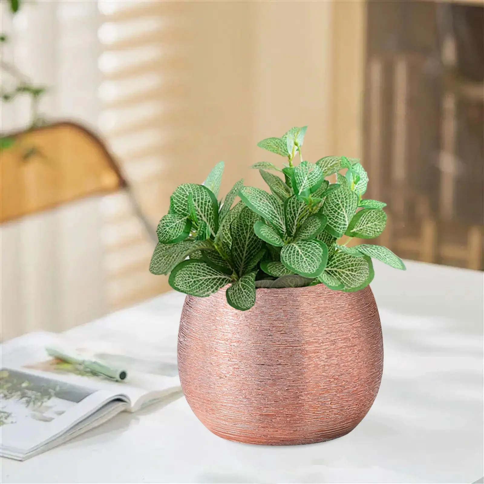 Elegant Ceramic Plant Pot Simple Bedroom Flower Container for Kitchen Table Centerpiece Decoration