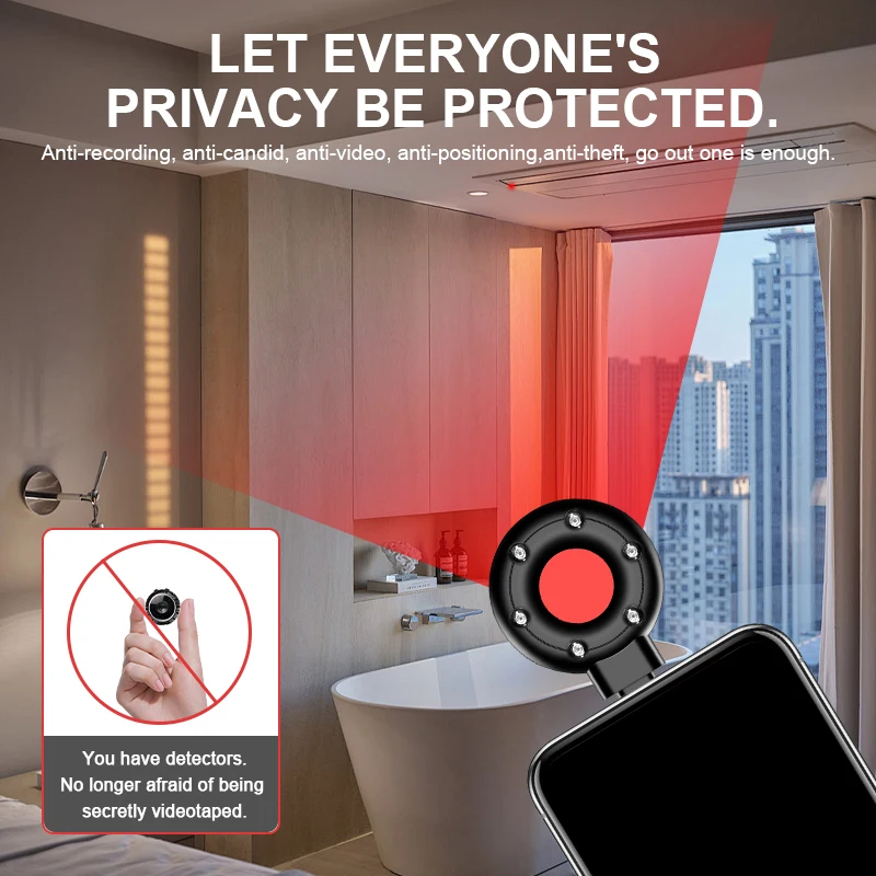 Infrared Detector Anti-Peeping Camera Travel Mini Portable Anti-invisible Camera Scanner Detects Hidden Cameras With LED Light