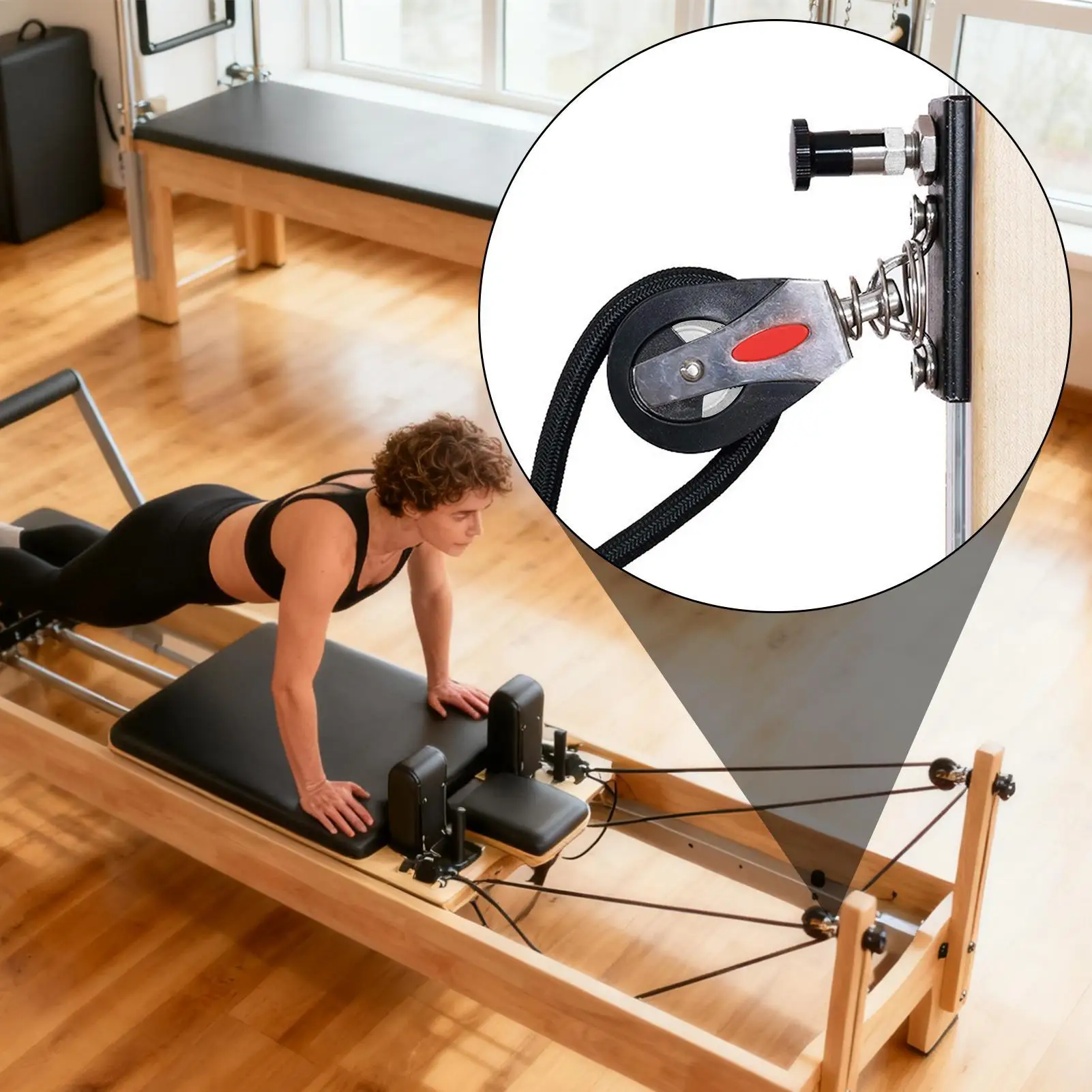 بكرة نايلون من الفولاذ المقاوم للصدأ، مرفق تدريب في صالة الألعاب الرياضية، صندوق جلوس التوازن، بكرة لليوجا والتمارين في استوديو الصالة الرياضية والشقة #2