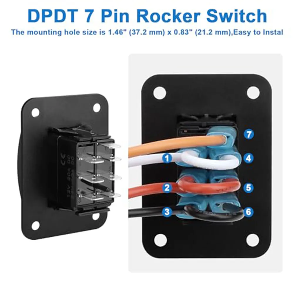 2pcs 12V/24V Momentary Reverse Switch With LED Indicators Replacement For RV Trailer Use Easy To Install