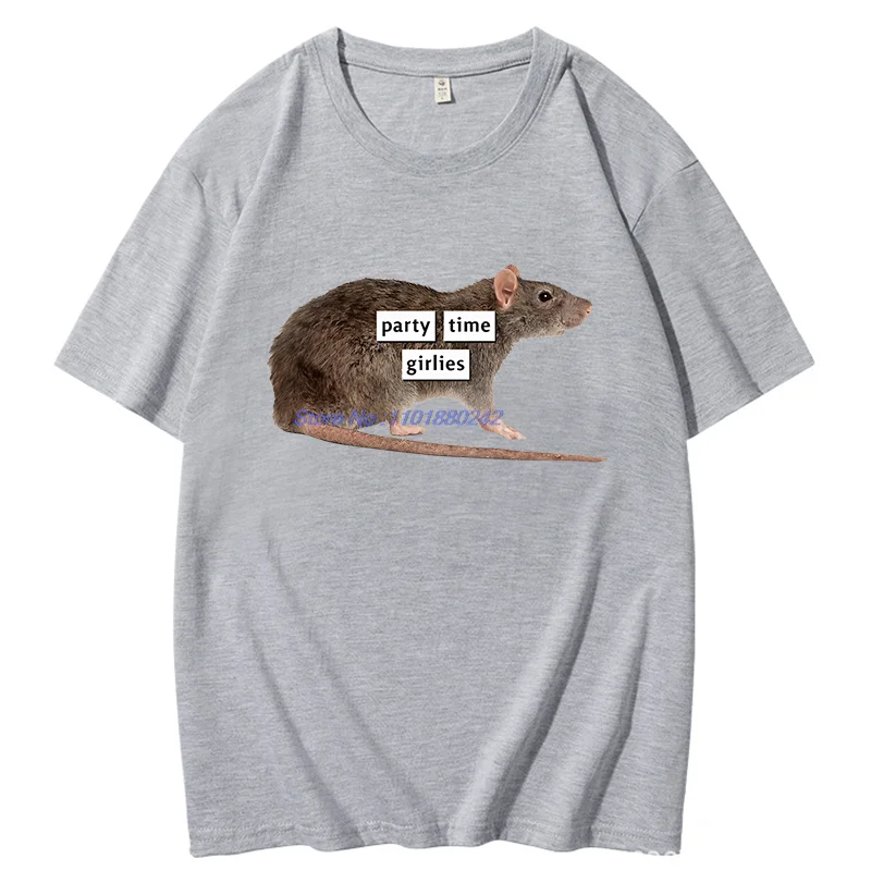 Party Time Girlies Mouse Memes Funny Graphic Tee New Arrival Goods Fashion Tops & T-Shirt Men's Short Sleeve Tee Cotton T-Shirt