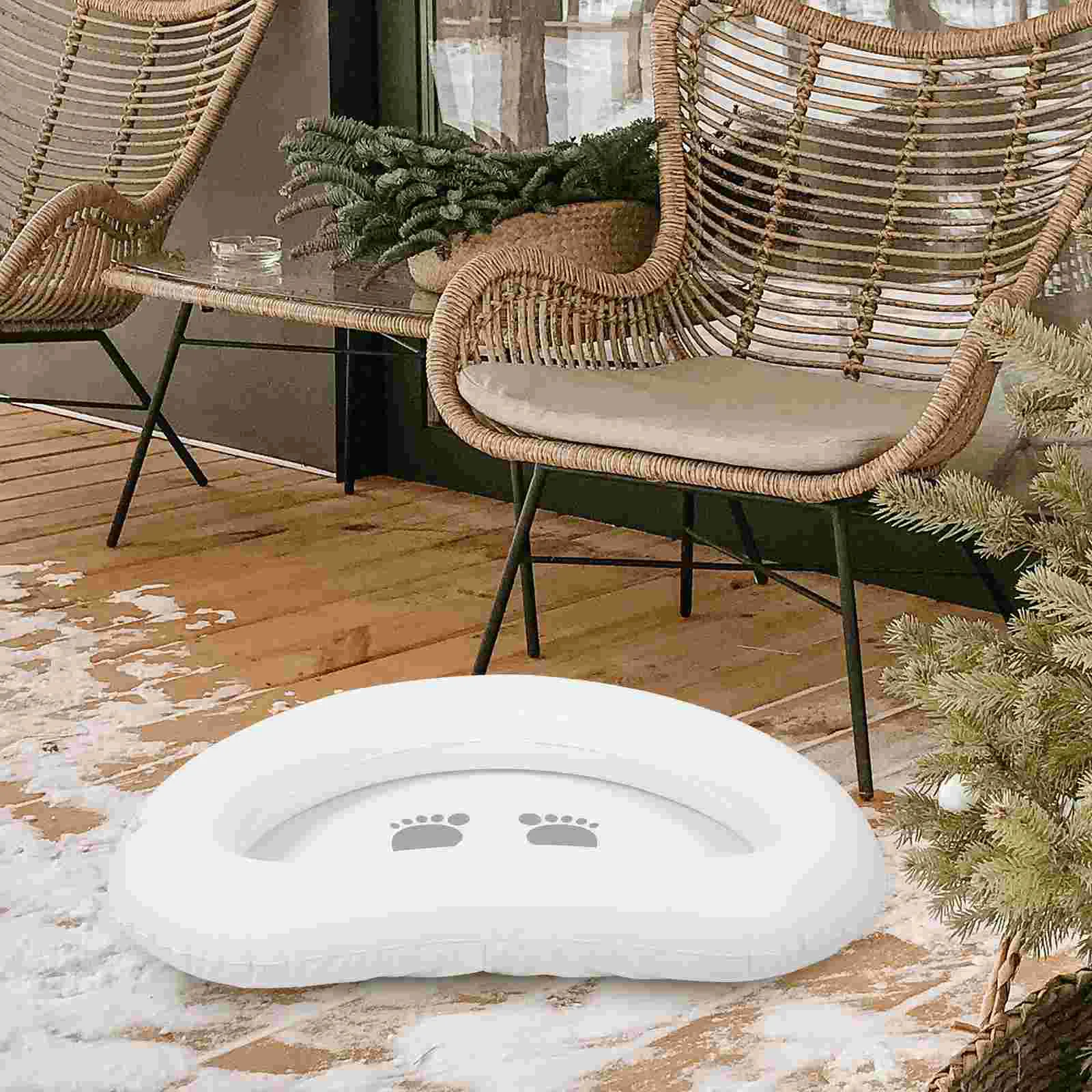 

Foot Soak Washing Tub Outdoor Inflatable Footbath Cleaning Tool Fold White above Ground Pool Accessories