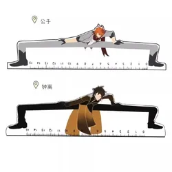 Game GENSHIN IMPACT Cosplay ZhongLi 3D DIY Ruler Wriothesley Ayato Tartaglia Anime 15CM  Stationery Halloween Gift For Kids