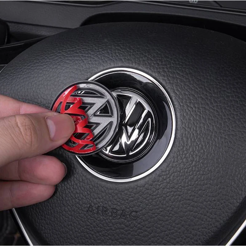 Car Steering Wheel Auto Emblem Sticker Accessories For Volkswagen VW R-line GTI R Polo Golf Touareg Passat Magotan Tiguan Jetta