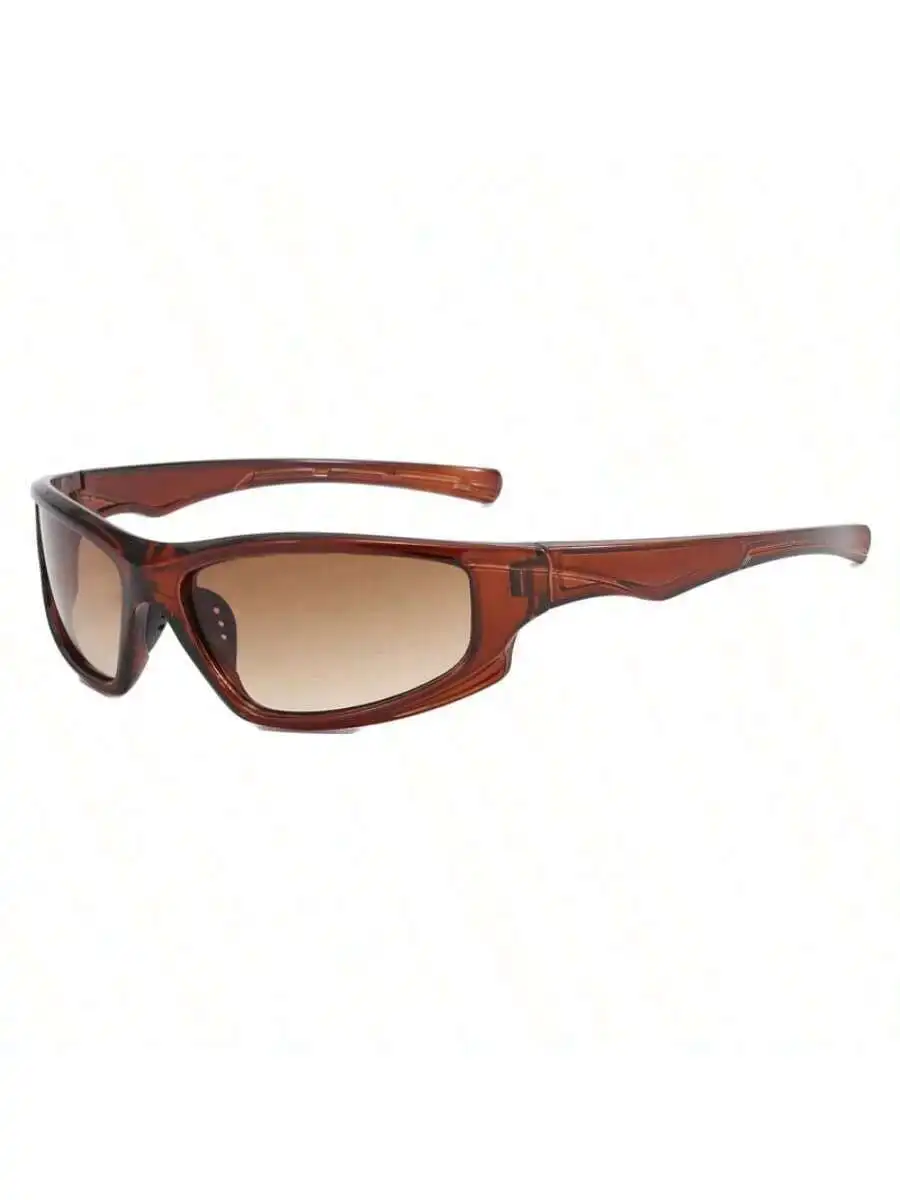 1pc Ladies' Liquid Silver-Wrapped Fashionable Y2k Style Outdoor Sports Fashion Glasses. Suitable For Daily Commuting, Music