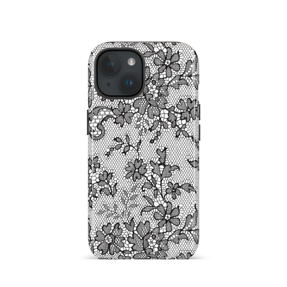 Ins Lace Patterned Silver Flower Case for IPHONE 17 16ProMax 15 14 13 12 11 PRO Plus Acrylic TPU Two in One Magnetic Phone Cases