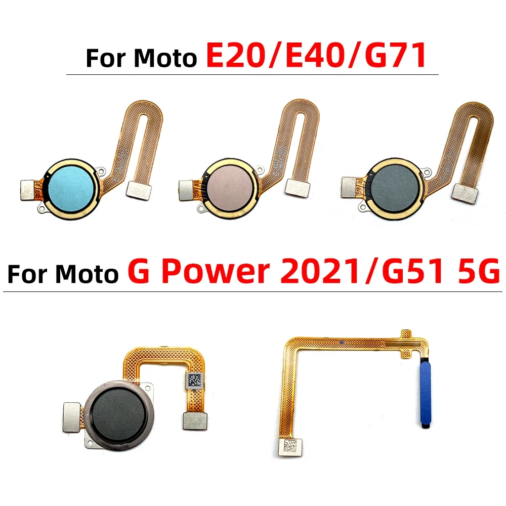 

20Pcs/Lots New Fingerprint Sensor Home Return Key Menu Button Flex Cable For Moto E20 E40 G51 5G G71 G Power 2021 Home Button