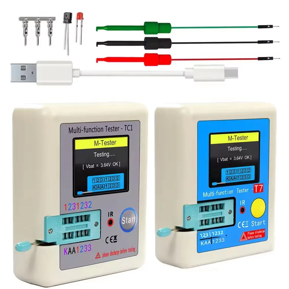 LCR-TC1 TC7 Colorful Display Multifunctional TFT Backlight Transistor Tester For Diode Triode Capacitor Resistor Transistor