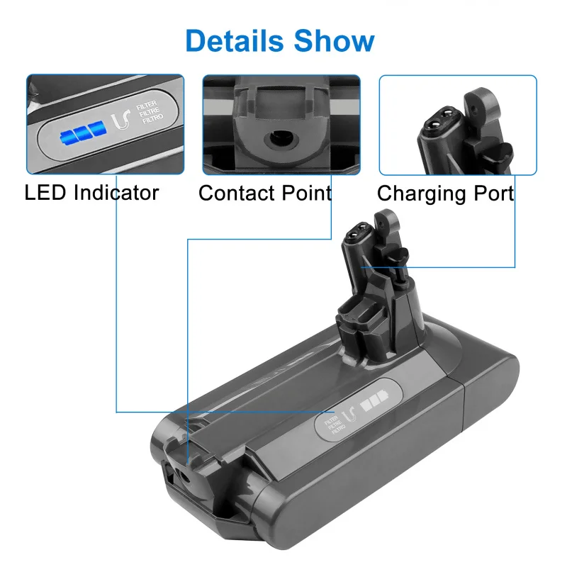 6000mAh SV12 nowa wymienna bateria do baterii Dyson V10 V10 Absolute V10 puszysta, cyklon V10 absolutny odkurzacz bateria