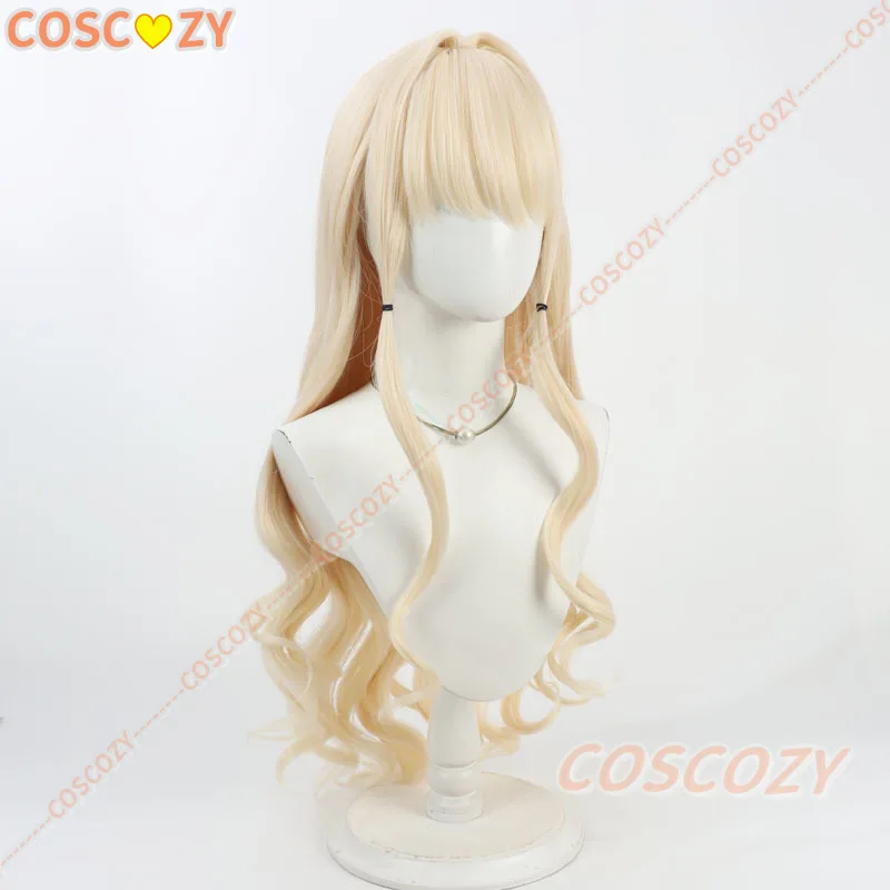 Krone Cosplay Perücken Nikke Die Göttin des Sieges Krone Kunsthaar Halloween 80 cm lange gewellte blonde Perücke hitzebeständig