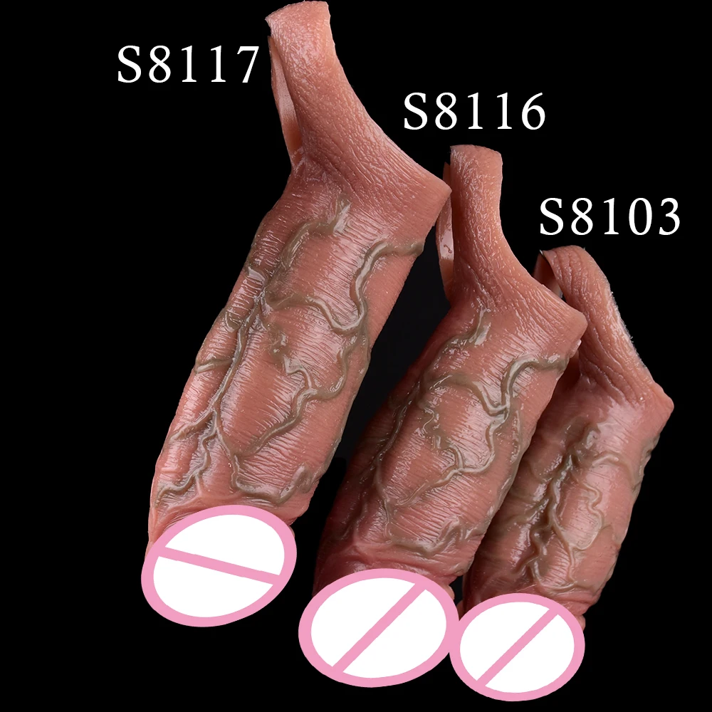 SXXY 3 Styles Realistic Penis Sleeve Soft Liquid Silicone Cock Cover With Real Veins For Men  Delay Ejaculation Dick Enlargement