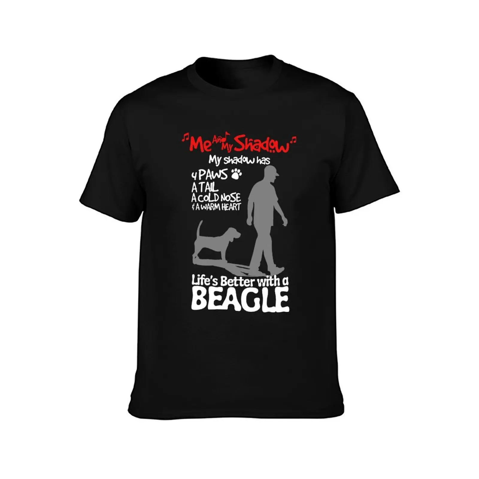 Me And My Shadow Beagle T-Shirt Large Size Soft Cotton T-Shirt