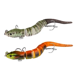 GOBYGO 12cm 12g New Jointed Crankbait Eel Fishing Lures 7 Segment Plastic Hard Bait Bass Fishing Tackle Artificial Swimbaits
