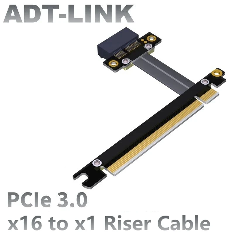 ADT-Link New PCI-E x16 To x1 Extension Cable Riser Board PCIe 3.0 Network Card Flexible Flat Cables Motherboard Extender Adapter