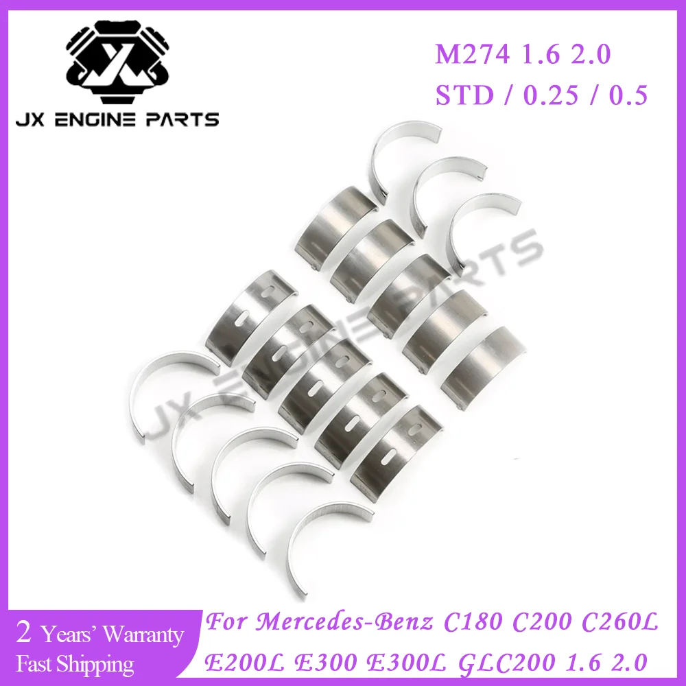 M270 M274 Engine Main Con Rod Bearing Set For Mercedes-Benz 1.6 2.0 A200 B200 C200 C300 E180L E260L E300 GLC200 SLC200 1.6L 2.0L