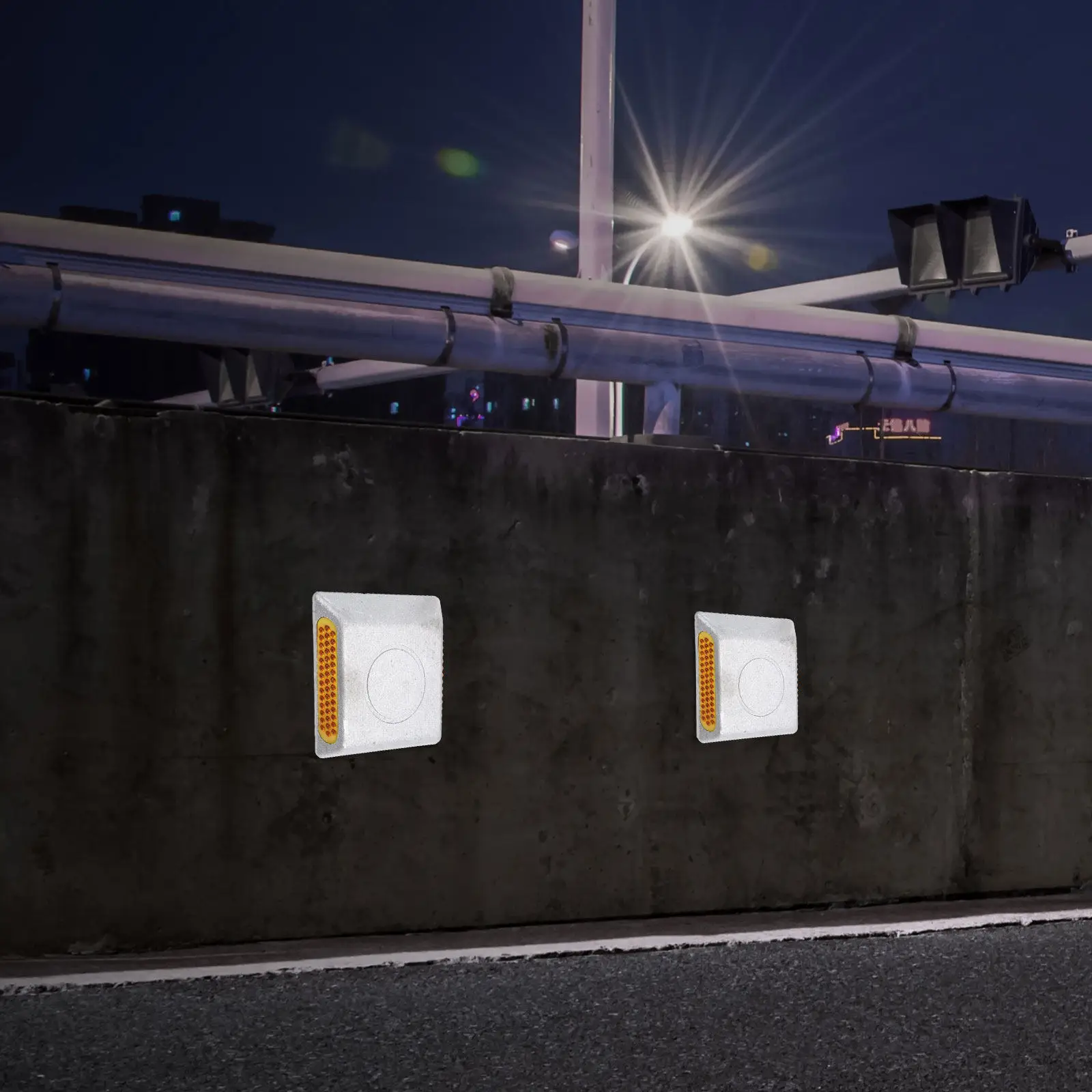 高耐久性反射アルミ製道路標示板-–-立体縁、夜間視認性、私道・高速道路・駐車場用