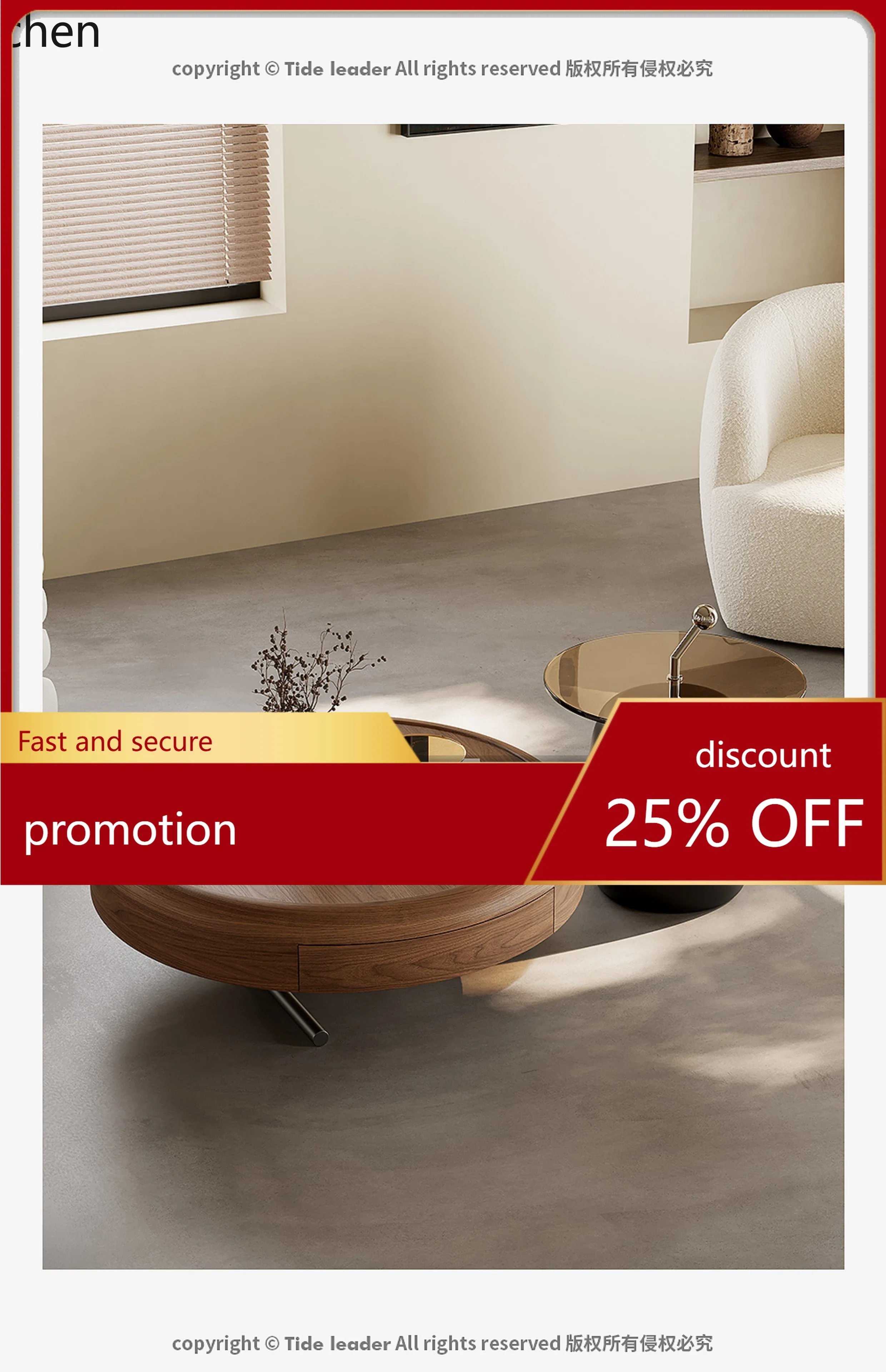 ZML light luxury designer round coffee table combination high-end creative living room coffee table