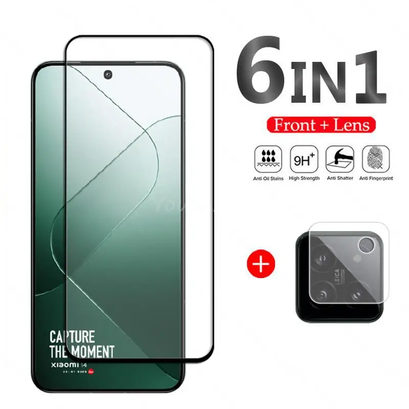 For Xiaomi 14 Glass Screen Protector Film Glass For Xiaomi 14 Tempered Glass Full Glue Camera Film Xiaomi 14 13 Glass