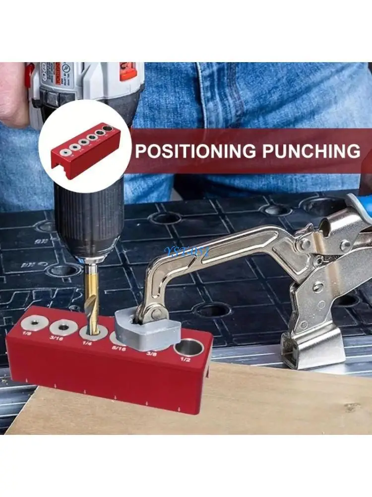 

E15A Centering Doweling Jig Kits Drill Jig For Straight Holes Joiner Set Drilling Guide Power Tool Accessory Jigs
