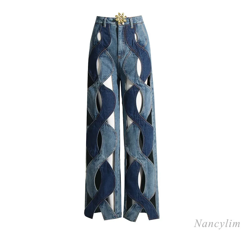 

Personalized Twisted Wide-Leg Pants for Women High Waist Straight Loose Slimming Sense of Design Early Spring New 2024