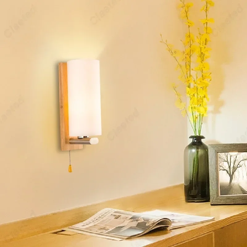 

Creative LED Glass Lampshade E27 Wall Lamp Bedroom Bedside Lamp Living Room Staircase Corridor Decorative Lighting Fixture