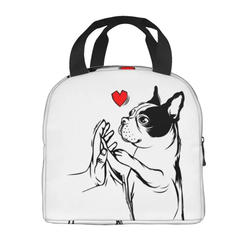 Boston Terriers Love Mistress Dogs Portable Lunch Boxes Leakproof Cooler Thermal Food Insulated Lunch Bag School Children