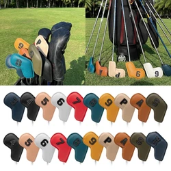 PU Leather Golf Iron Headcovers Thick Synthetic Watertight Golf Iron for Head Covers Golf Club Headcover Set Fit Most Br