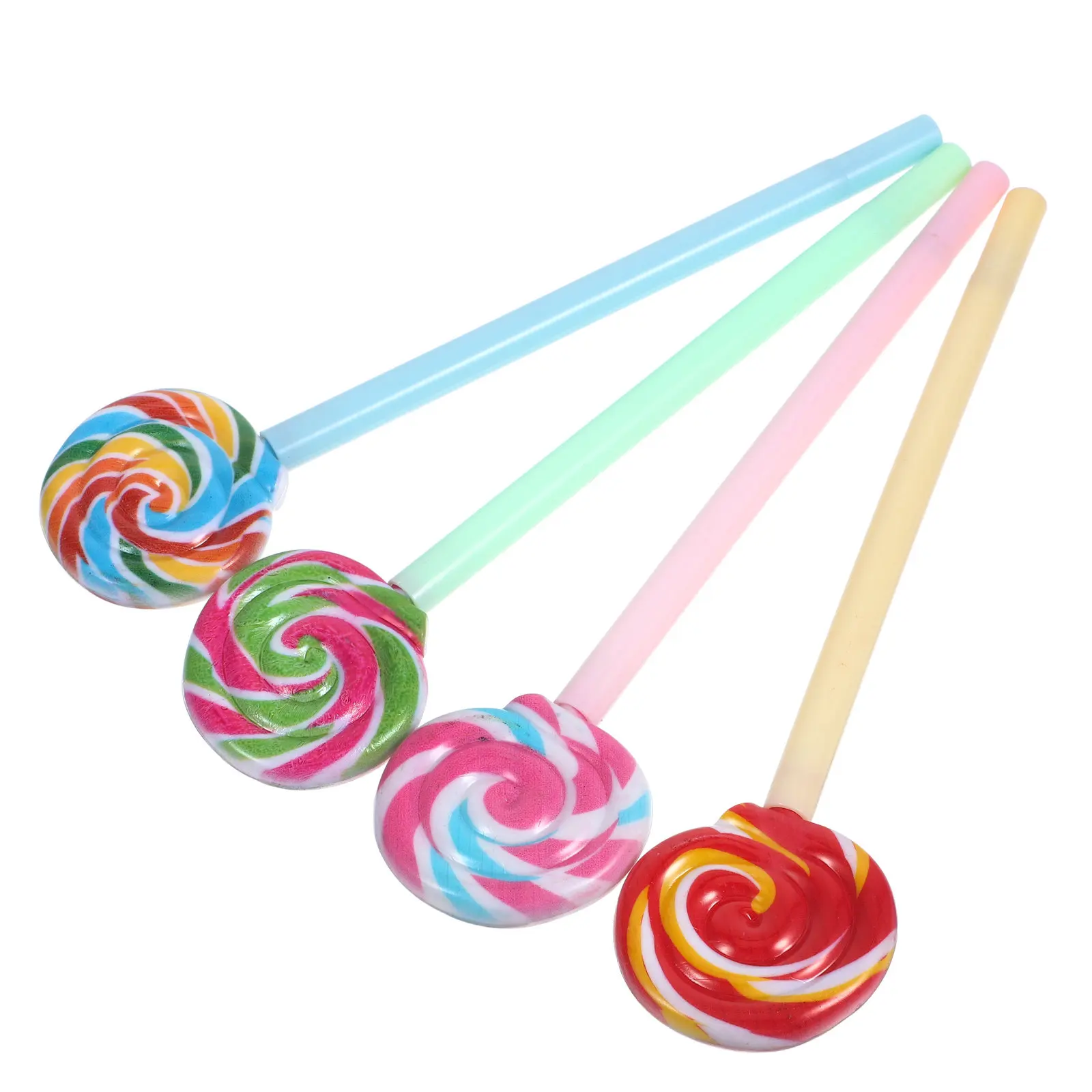 

4Pcs Lollipop Gel Roller Pens Cute Shaped Neutral Pen Black Ink Smooth Writing Fun Pens for Students School Office Supplies