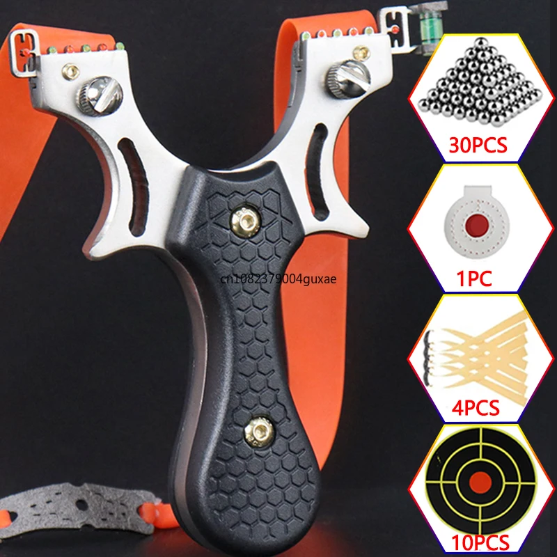 High Precision Slingshot para a Caça Slingshot Metal ao ar Livre Tiro com Arco Tirachinas Skin Band Pacote