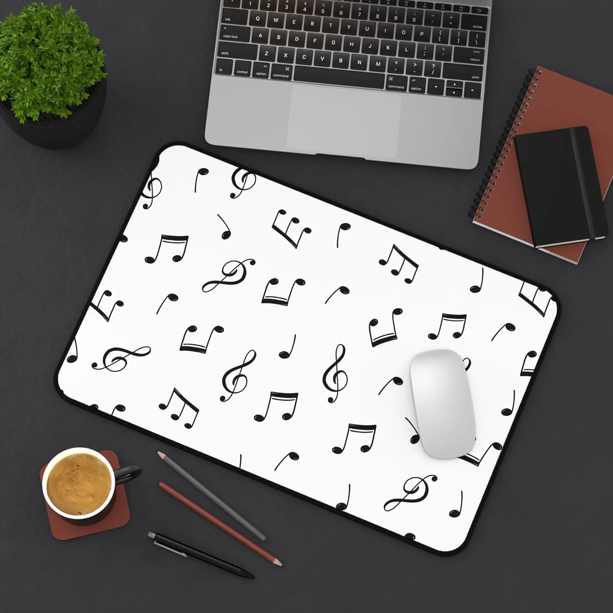 

Alphabet Music Symbol Desk Mat, Unique Mouse Pad Fashion Desk Mat, Desktop Accessory, Personalized Gift for Music Lovers