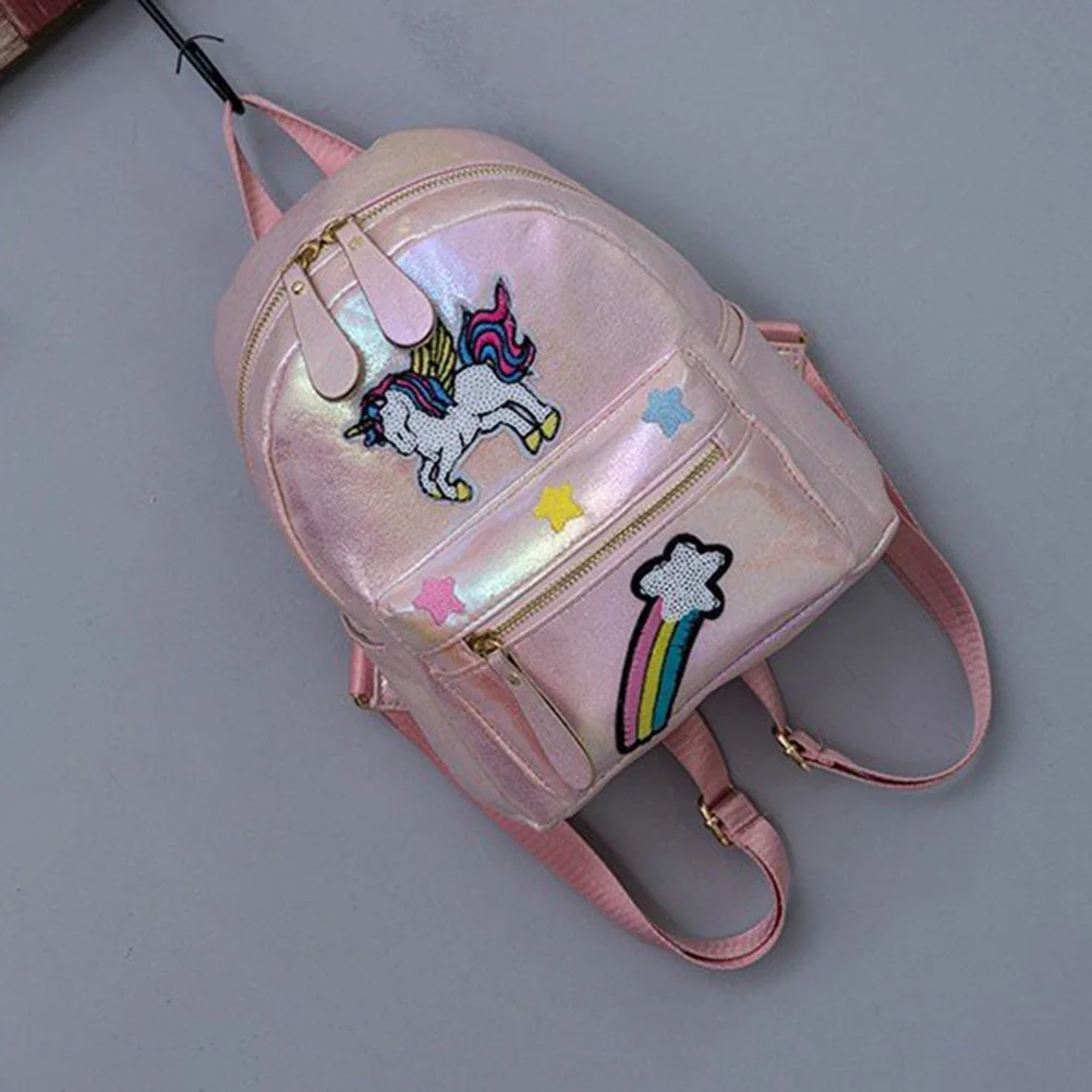 

Kids Unicorn Backpack Small Glitter Pink Toddler Backpack Adjustable Strap Safety Clasp Casual Bag for Children Travel School