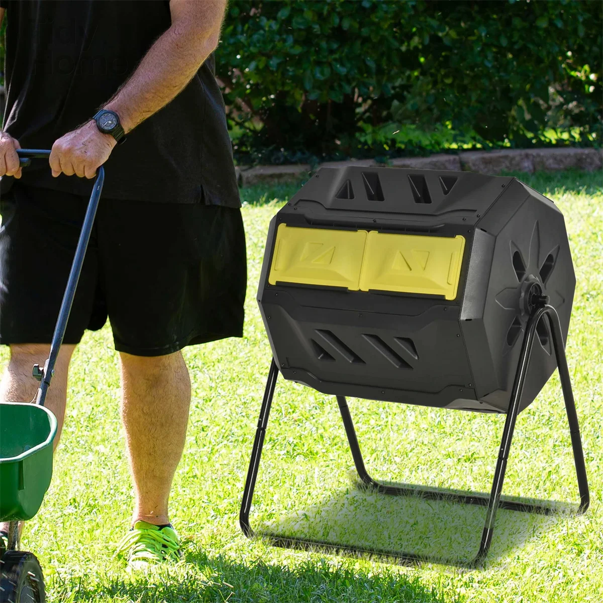 

Yellow tumbling outdoor compound fertilizer drum 162L compost bin garden lombrices compostero bins tools bokashi compost bucket