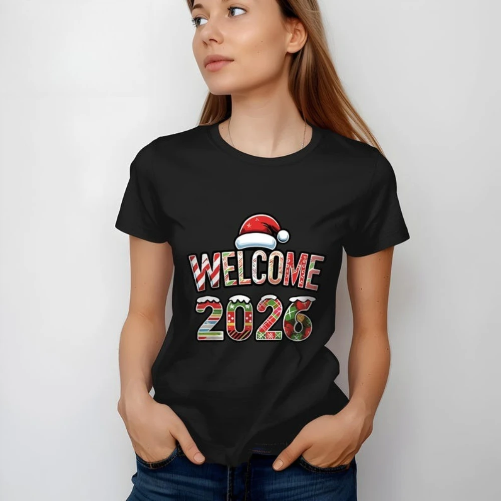 ترحيب 2026 قميص سنة جديدة سعيدة الجرافيك المحملة احتفال احتفالي تي شيرت منتصف الليل العد التنازلي حفلة الزي الرجال النساء ملابس علوية من القطن
