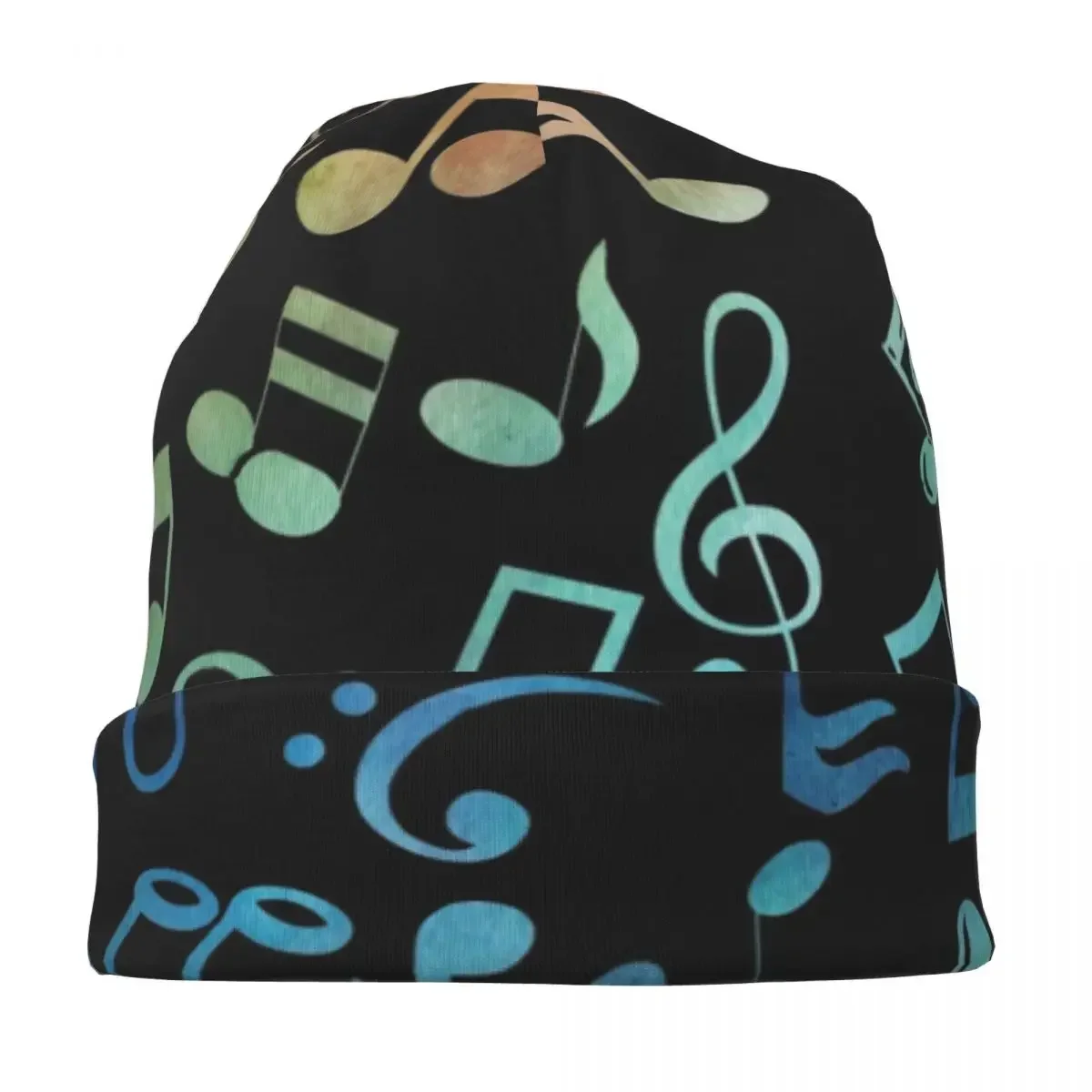 Watercolor Music Notes Caps Colorful Musician Song Casual Unisex Outdoor Skullies Beanies Hat Warm Dual-use Bonnet Knit Hat