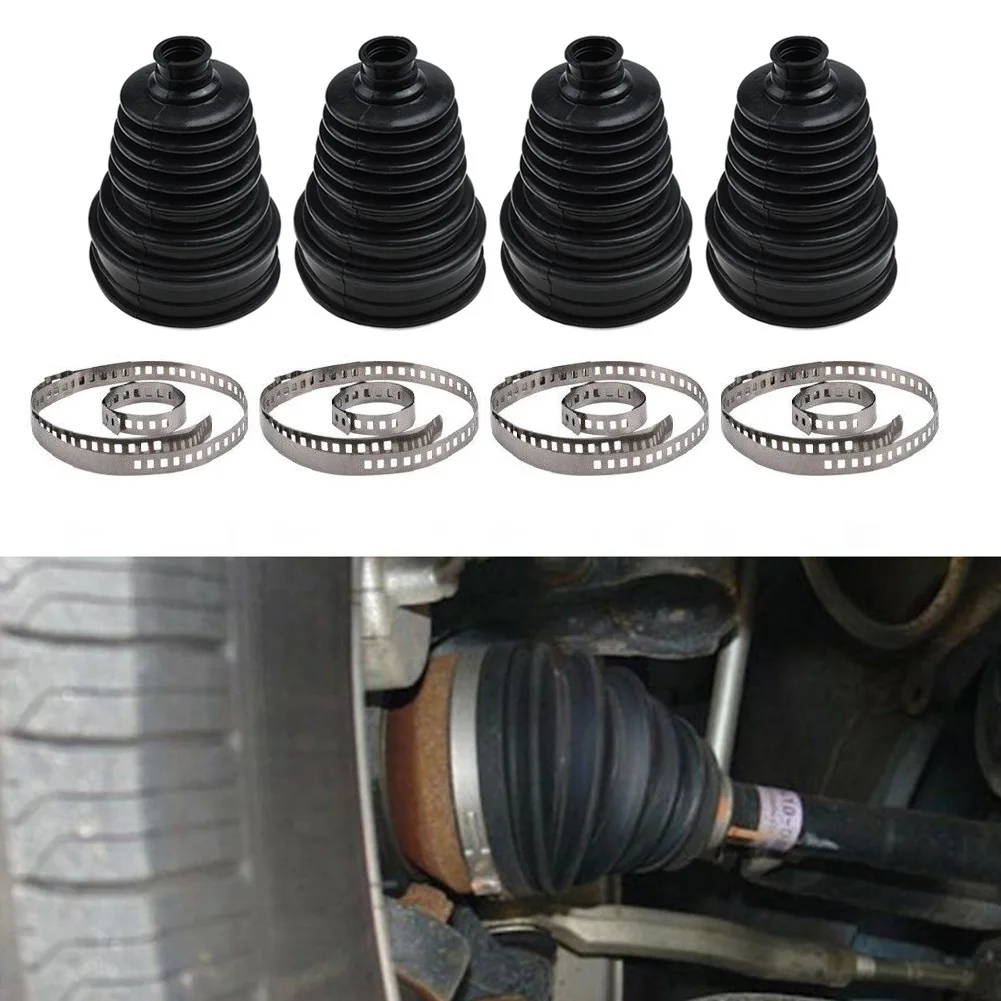 High Quality 1PCS/4PCS Silicone Constant Speed CV Boot Joint Dust Kit Cover Universal Ball Round Clamp With Clips