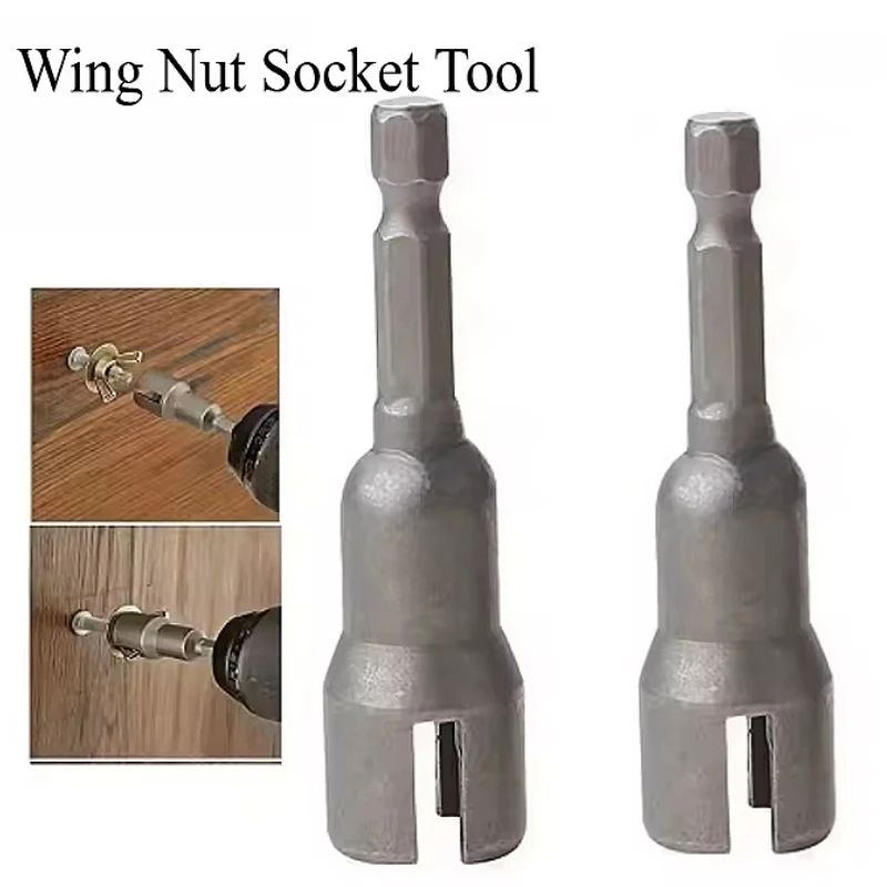 

Natural Slotted Butterfly Hole Socket Wrench 65mm Hexagonal Handle Electric Screwdriver Wing Nut Socket Tool