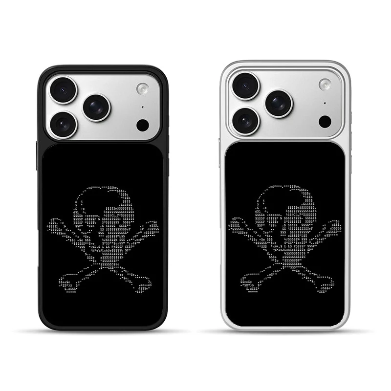 

Fashion Pixel Skull Pattern Electroplated Drip Glue Phone Case For iPhone 17 Air 16 Pro Max 15 14 Plus 13 12 Pro 11 Back Cover