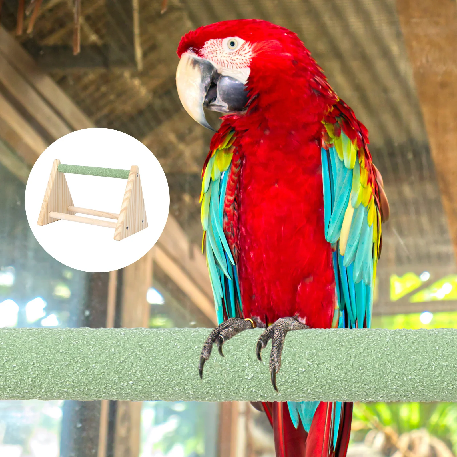 

1Pcs Bird Climbing Stand Parrot Wood Rack 22x15cm Safe Eco-Friendly Balance Training Play Stand for Home Office