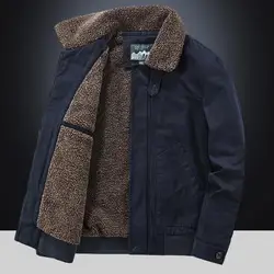 Chaqueta de invierno con felpa añadida y lana de cordero engrosada para hombre, chaqueta cálida, cuello de ropa de trabajo, ropa de invierno, Chaqueta de algodón