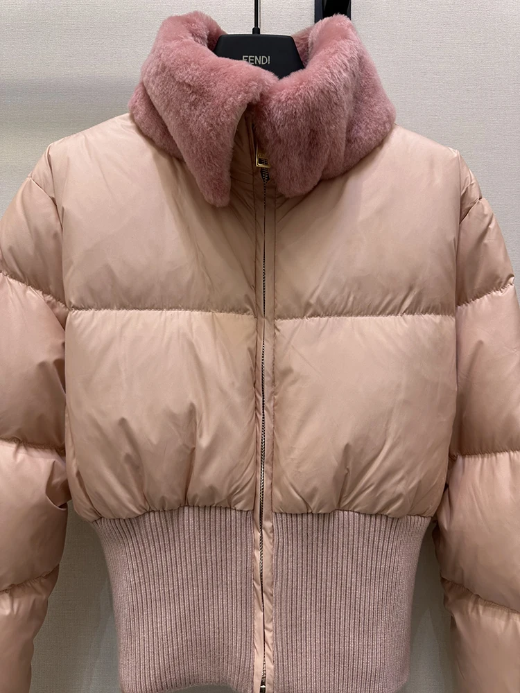 SVORYXIU شتاء نمط جديد يوميا عادية المرأة موضة الوردي نمط قصير الزراعة الذاتية Vintage100% القطن أسفل سترة #2