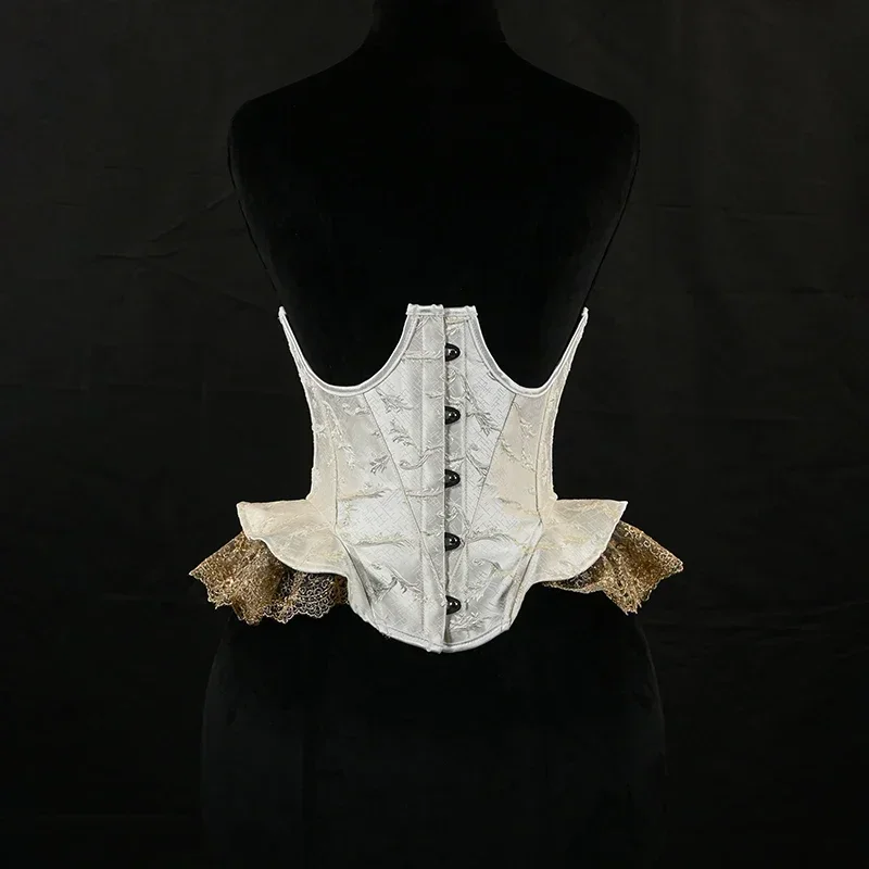 

Черный корсет под грудью, сексуальный женский кружевной корсет в стиле Лолиты, элегантный белый пояс, готический винтажный корсет с тиснением на талии, утягивающие бюстье на шнуровке
