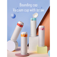 500ML THERMOS CUP With Straw And Bounce Cap, Latch, Double-layer Stainless Steel Vacuum Flasks,Portable Car MUG,WATER BOTTLE