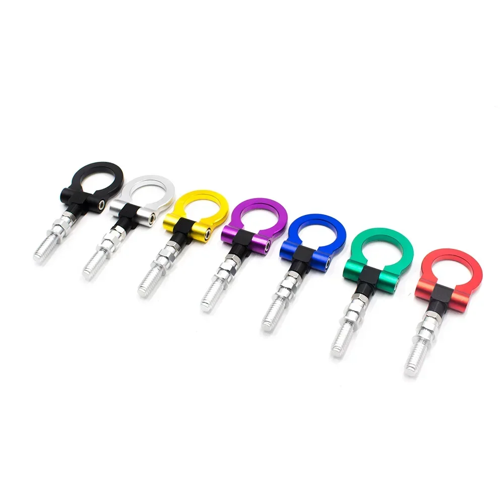 Car Bumper Hook Eye Towing Tow Hook Kit Auto Rear Front Trailer Hook Aluminum Alloy Racing Ring Vehicle Towing Track