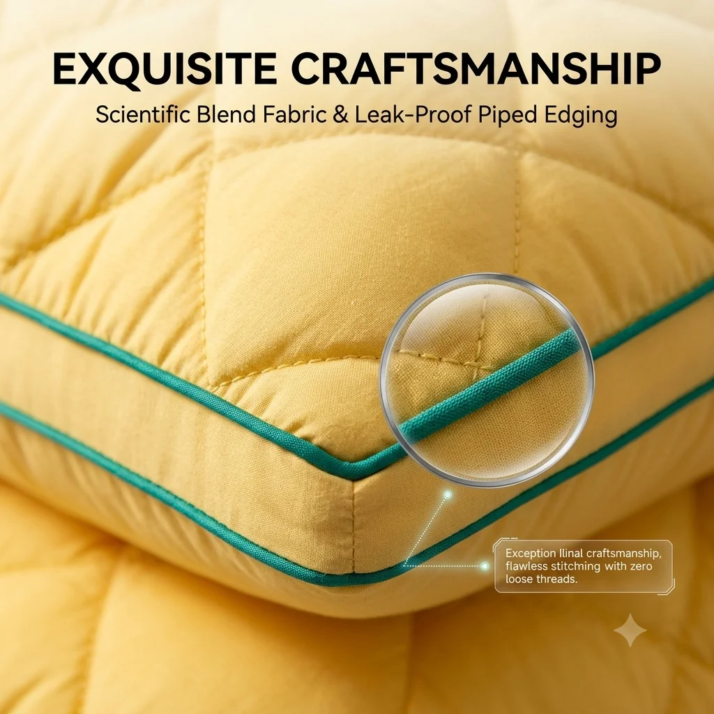 Pineapple Quilted Microfiber Pillow for Sleeping Cloud Soft Bed Pillows Ergonomic Neck Support Cushion Luxury Hotel Bedding