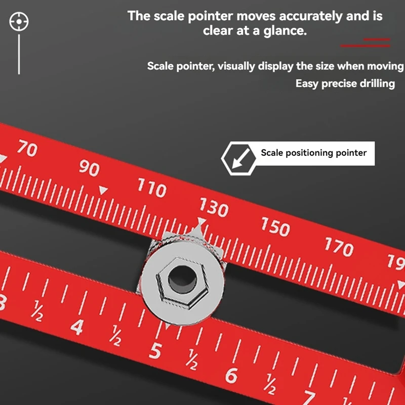 Metric/Inch Handle Template Jig Drill Guide Cabinet Handle Knob Template Locator Drawer Installation Positioning Ruler-A26I