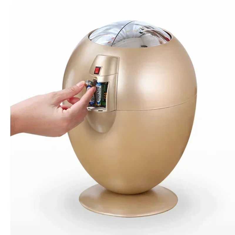 

Nordic Creative Cute European Smart Induction Trash Can Household Living Room Bedroom Automatic Cylinder with Cover