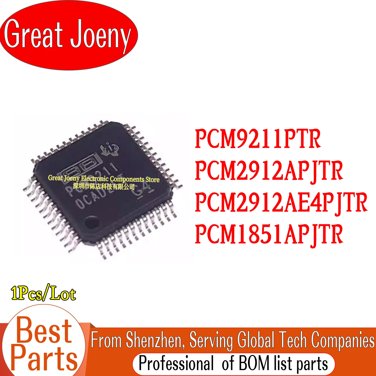 PCM9211 PCM1851A PCM2912A P2912AE4 PCM9210PTR PCM9211PTR PCM1850APJTR PCM1851APJTR PCM2912APJTR PCM2912AE4PJTR IC Chipset