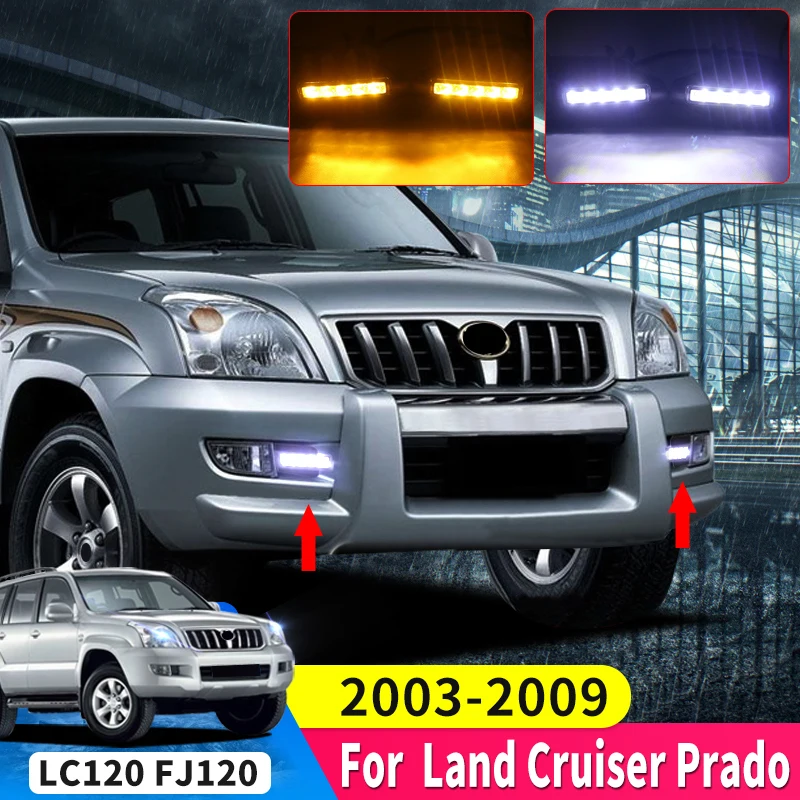 For Toyota Land Cruiser Prado 120 Lc120 2003-2009 2008 2007 Fj150 Exterior Accessories Upgrade Daytime Driving Lamp LED Light