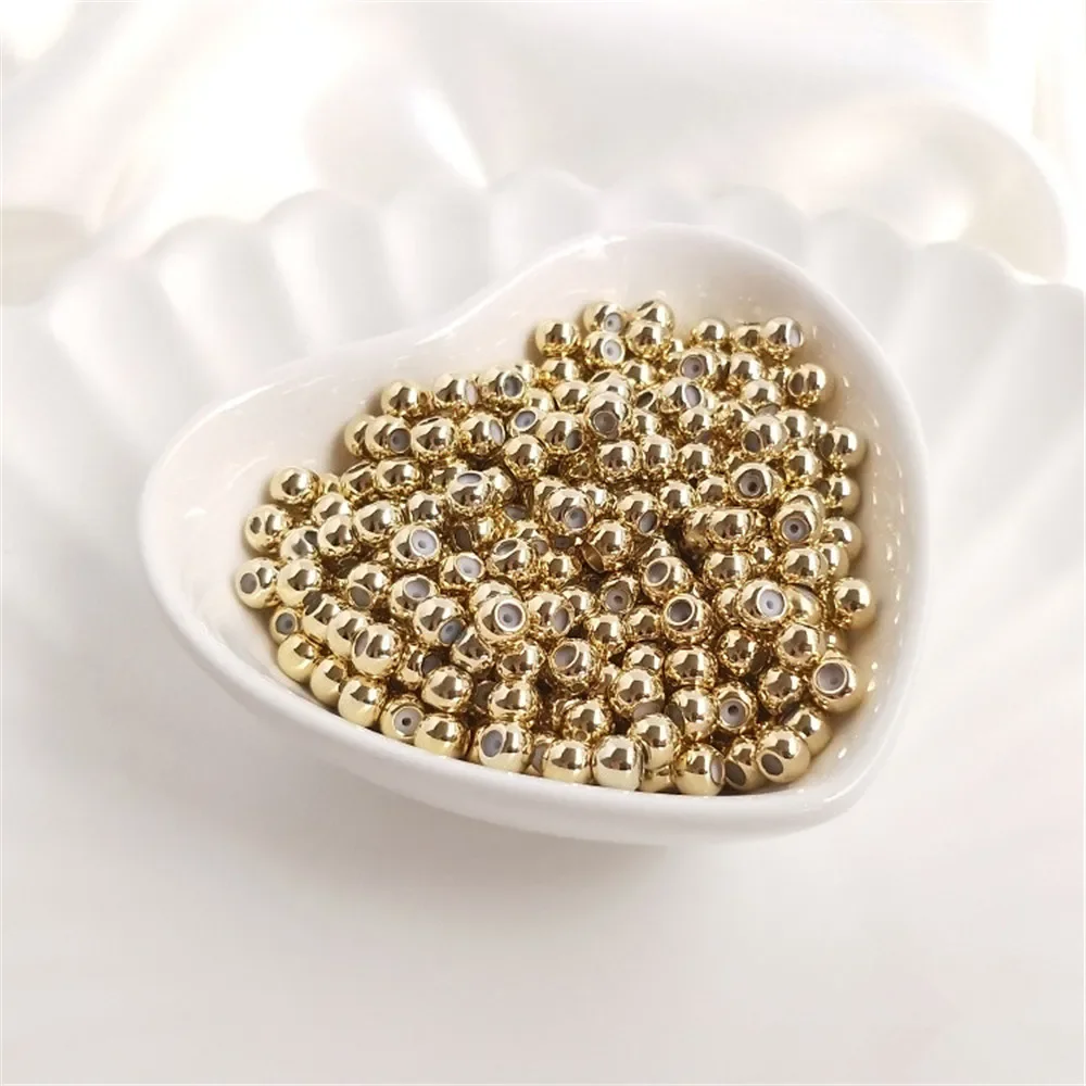 Echte 18K Gold Plating Met silicagel positionering kraal ketting aanpassen kraal DIY handgemaakte ketting eerste sieraden accessoires