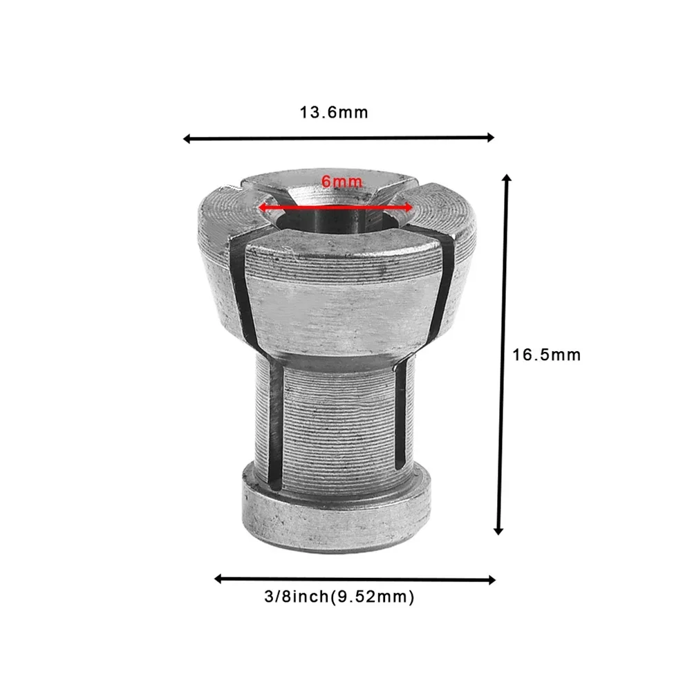 M17 Collet Chuck Adapter With Nut 6/6.35/8/9.5/10mm Wood Engraving Trimming Machine Electric Router Milling Cutter Accessories